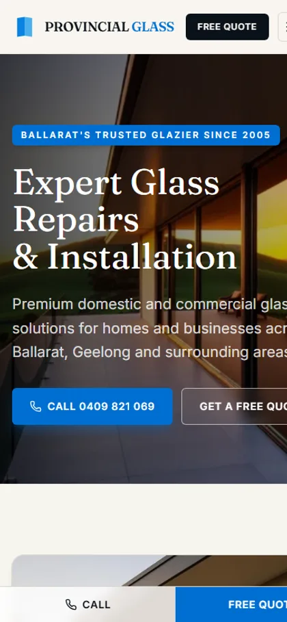 The same site on mobile