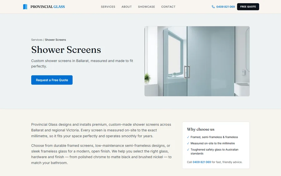 A service detail page built on the platform